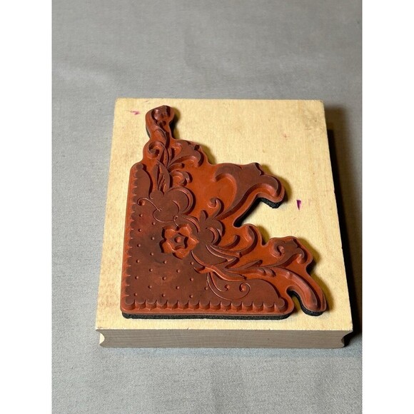 Decorative Corner Rubber Crafting Stamp - Picture 2 of 4